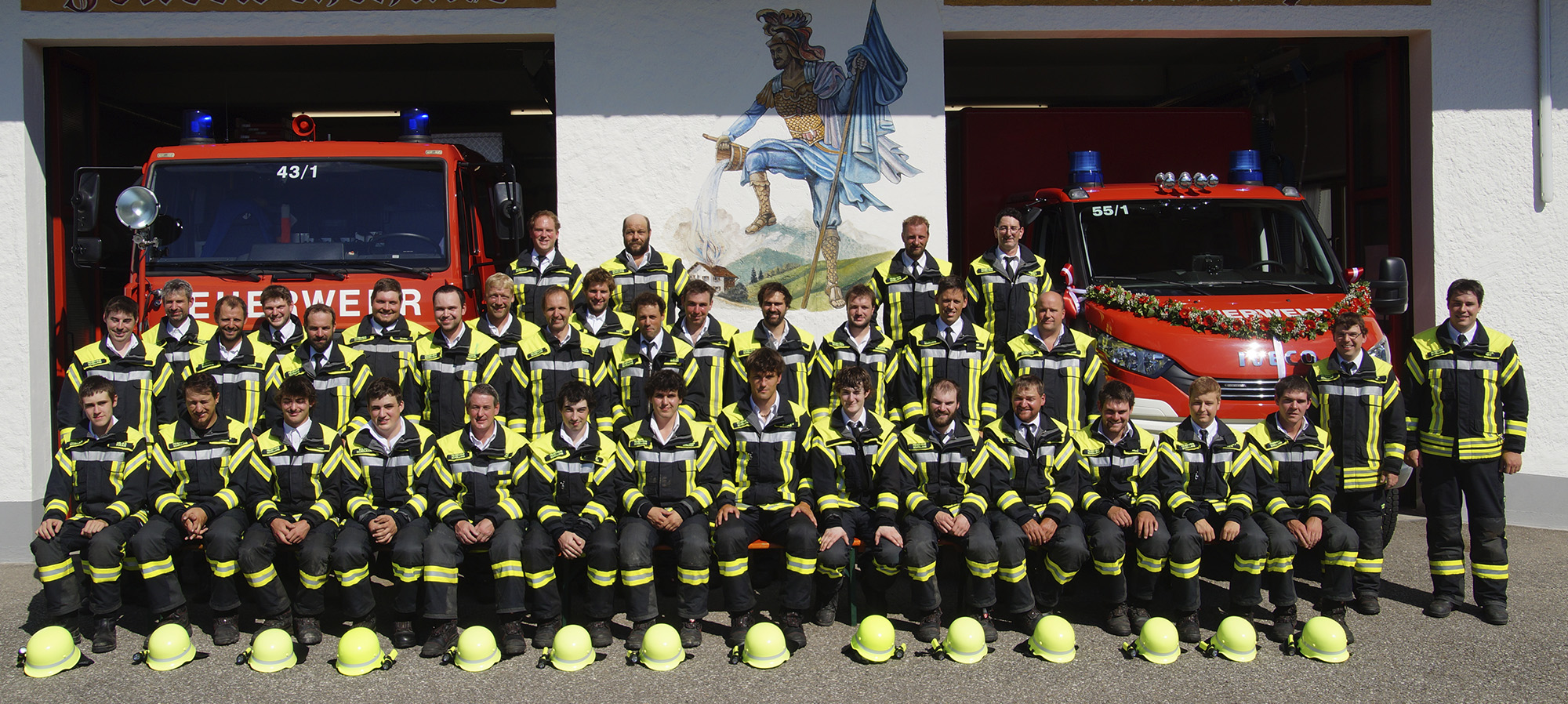 Die Mannschaft der Freiwilligen Feuerwehr Schöllang